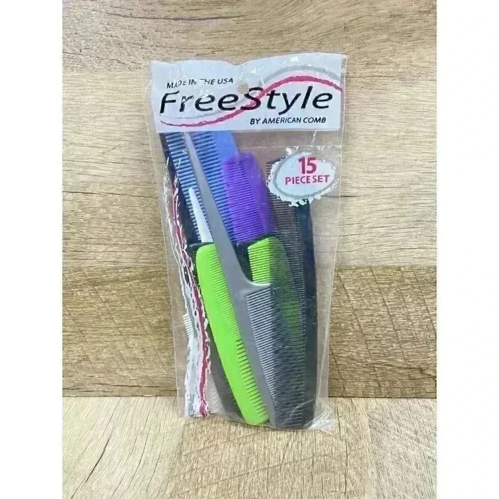 Vintage FreeStyle Multi-Size Combs 15-Piece American Comb Pick USA Made NEW
